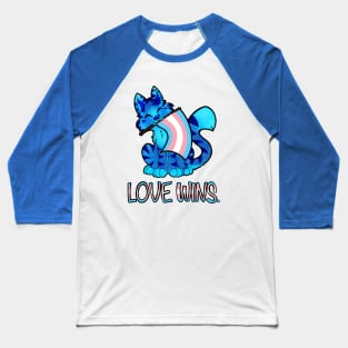 Love Wins Cat (Trans Flag) Baseball T-Shirt